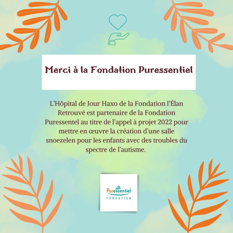 Découvrez les actualités de la Fondation l'Élan Retrouvé : Création d'une salle Snoezelen avec le soutien de la Fondation Puressentiel.